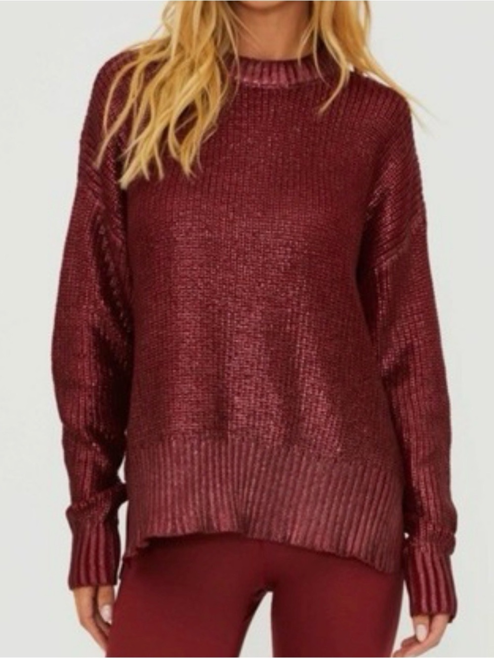 Beach Riot Callie Sweater in Merlot Shine,‎ Size S